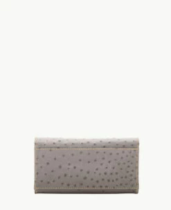 Ostrich Foldover Wallet Grey Tan -Florentine Shop W0219G OTGYPATN0002 ALT3