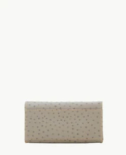Ostrich Foldover Wallet Grey Tan -Florentine Shop W0219G OTGYPATN ALT3