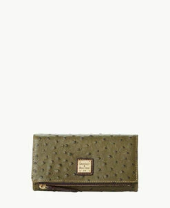Ostrich Foldover Wallet Grey Tan -Florentine Shop W0219G OTOLPABM
