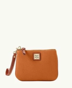Pebble Grain Stadium Wristlet French Caramel -Florentine Shop W0279G AWFCPATNLING 1