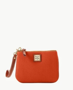 Pebble Grain Stadium Wristlet French Caramel -Florentine Shop W0279G AWZCPATNLING