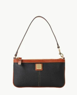 Pebble Grain Large Slim Wristlet Black 10 Pebble Grain Large Slim Wristlet Black -Florentine Shop W0312G AWBLPATN 2