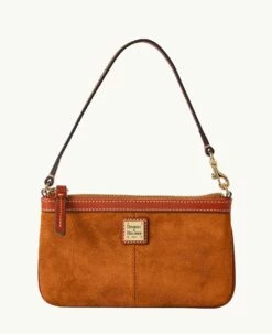 Suede Large Slim Wristlet Amber 6 Suede Large Slim Wristlet Amber -Florentine Shop W0312G SUARPATN 2