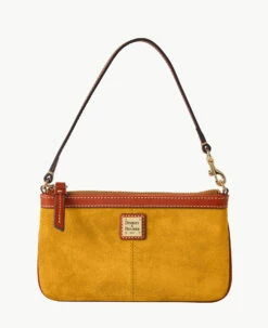 Suede Large Slim Wristlet Amber 10 Suede Large Slim Wristlet Amber -Florentine Shop W0312G SUCHPATN