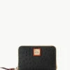 Ostrich Medium Zip Around Wallet Black