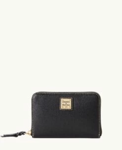 Saffiano Medium Zip Around Credit Card Case Black 4 Saffiano Medium Zip Around Credit Card Case Black -Florentine Shop W0323G SIBLSIBL 1