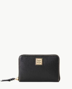 Saffiano Medium Zip Around Credit Card Case Black 9 Saffiano Medium Zip Around Credit Card Case Black -Florentine Shop W0323G SIBLSIBL 2