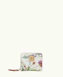 Botanical Collection Small Zip Around Wallet White -Florentine Shop W0329G BZWHSVNA 2