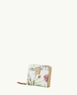 Botanical Collection Small Zip Around Wallet White -Florentine Shop W0329G BZWHSVNA ALT1 1
