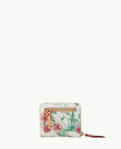 Botanical Collection Small Zip Around Wallet White -Florentine Shop W0329G BZWHSVNA ALT3