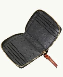 Ostrich Small Zip Around Wallet Black -Florentine Shop W0329G OTBLPATN ALT2 1