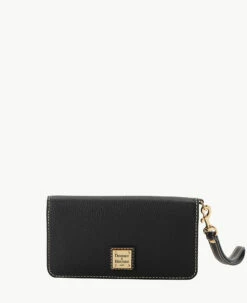 Pebble Grain Fey Phone Wristlet Black Black