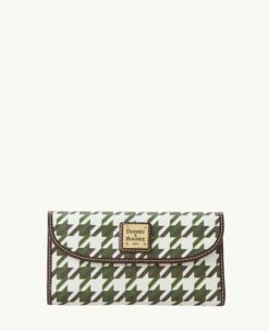 Houndstooth Continental Clutch Green 4 Houndstooth Continental Clutch Green -Florentine Shop W0507G 1HGRPABM0001 1