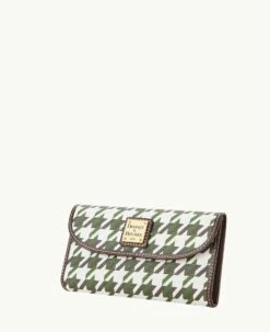 Houndstooth Continental Clutch Green 5 Houndstooth Continental Clutch Green -Florentine Shop W0507G 1HGRPABM0001 ALT1 1