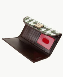 Houndstooth Continental Clutch Green 2 Houndstooth Continental Clutch Green -Florentine Shop W0507G 1HGRPABM0001 ALT2