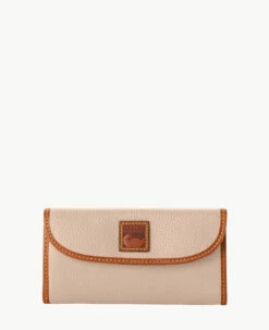 Pebble Grain Continental Clutch Blush