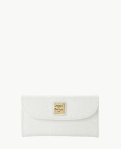 Saffiano Continental Clutch Off White