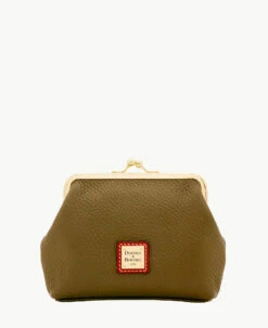 Pebble Grain Large Framed Purse Olive