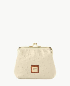 Ostrich Large Frame Purse Grey 19 Ostrich Large Frame Purse Grey -Florentine Shop W1407G OTBOPATN