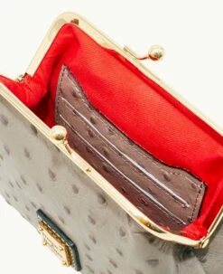 Ostrich Large Frame Purse Grey 5 Ostrich Large Frame Purse Grey -Florentine Shop W1407G OTGYPABL ALT2 1