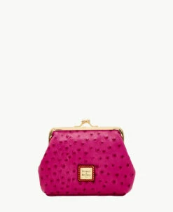 Ostrich Large Frame Purse Grey 17 Ostrich Large Frame Purse Grey -Florentine Shop W1407G OTRAPATN