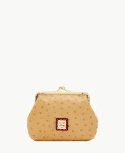 Ostrich Large Frame Purse Grey 18 Ostrich Large Frame Purse Grey -Florentine Shop W1407G OTSDPATN